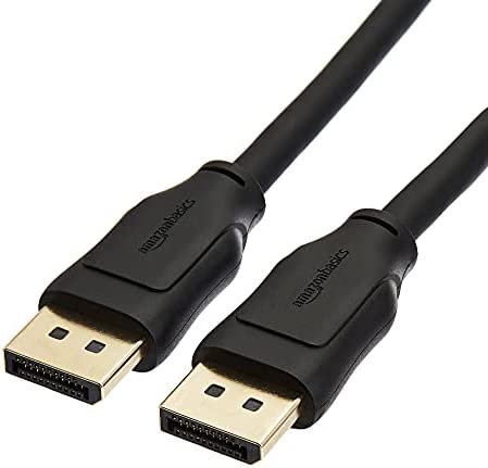 Amazon Basics 8K DisplayPort to DisplayPort 1.4 Cable with 4K@120Hz, 8K@60Hz Video Resolution, and HDR Support, 6 Feet, Monitor