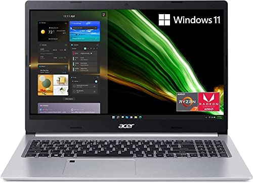 Acer Aspire 5 Slim 15.6" FHD IPS Premium Laptop | AMD Ryzen 7 3700U | Backlit Keyboard | Fingerprint Reader | Windows 11 (Silver, 8GB DDR4 | 256GB SSD)