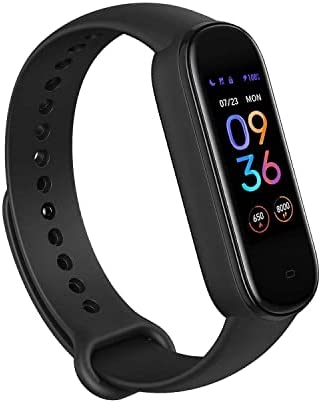 Amazfit Band 5 Activity Fitness Tracker with Alexa Built-in, 15-Day Battery Life, Blood Oxygen, Heart Rate, Sleep & Stress Monitoring, 5 ATM Water Resistant, Fitness Watch for Men Women Kids, Black