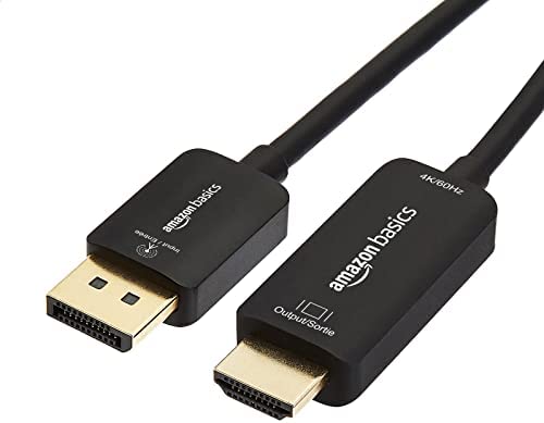 Amazon Basics Uni-Directional DisplayPort to HDMI Display Cable 4K@60Hz - 6 Feet, Monitor