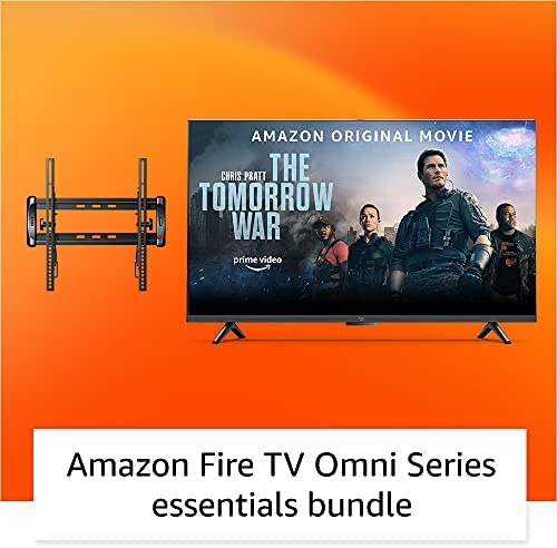 Amazon Fire TV 50" Omni Series 4K UHD smart TV bundle with Universal Tilting Wall Mount and Red Remote Cover