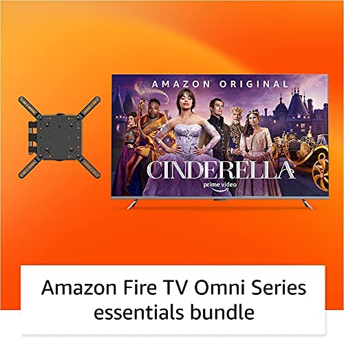 Amazon Fire TV 65" Omni Series 4K UHD smart TV bundle with Full Motion Wall Mount and Red Remote Cover