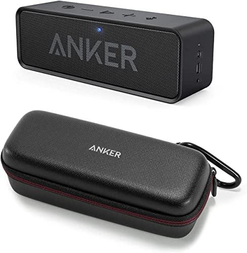 Anker Upgraded, Soundcore Bluetooth Speaker with IPX5 Waterproof, Stereo Sound, 24H Playtime, Portable Wireless Speaker Bundle with Official Travel Case