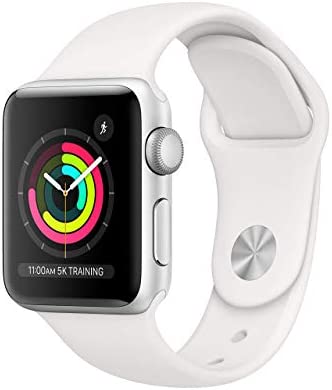 Apple Watch Series 3 (GPS, 38MM) - Silver Aluminum Case with White Sport Band - (Renewed)