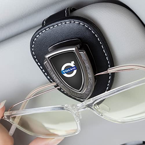Car Sunglasses Holder for Volvo Accessories,Glasses Holder Universal Car Visor Clip Leather Replacement for Volvo XC40 XC60 XC90 V90 V60 S90 S60 2016-2020 2021 2022 (1PCS)