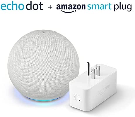 Echo Dot (5th Gen) Glacier White with Amazon Smart Plug