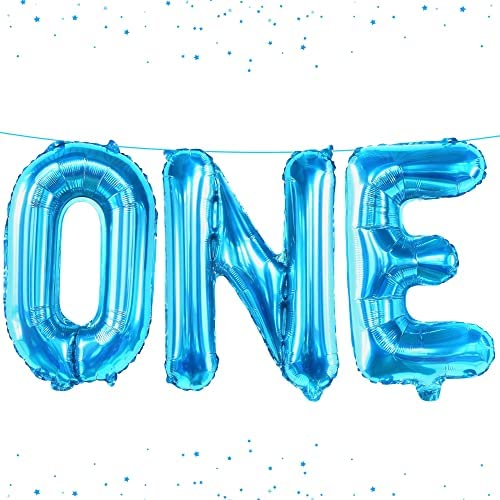 KatchOn, Blue One Balloon for First Birthday - 16 Inch | Foil Blue One Balloon, Number One Balloon for 1st Birthday Decoration | Blue 1 Balloon for First Birthday Decorations | One Birthday Balloons