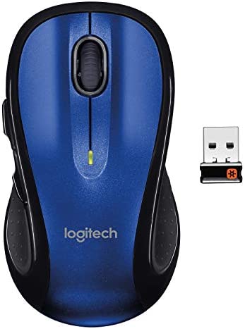 Logitech M510 Wireless Computer Mouse – Comfortable Shape with USB Unifying Receiver, with Back/Forward Buttons and Side-to-Side Scrolling, Blue