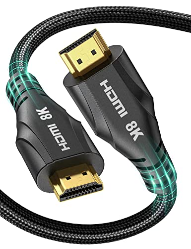 Long 8K HDMI Cables 25FT - 4K 120hz 8K 60hz 48Gbps HDMI 2.1 Ultra High Speed HDMI Braided Cord,HDCP 2.3,eARC - Compatible with HDTV,Projector,Monitor and More