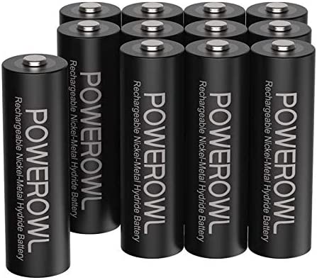 POWEROWL Rechargeable AA Batteries, 2800mAh High Capacity Double A Batteries 1.2V NiMH Low Self Discharge (Pack of 12)