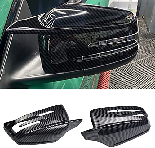1 Pair Side Mirror Cap Covers For Mercedes Benz W176 W246 W212 W204 C117 X156 X204 W221 C218 A B C E S CLA GLA GLK Class(carbon fiber)