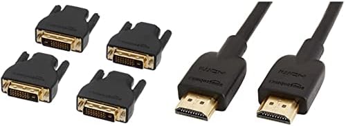 Amazon Basics HDMI to DVI-D Adapter - 4-Pack & CL3 Rated High-Speed HDMI Cable (18 Gbps, 4K/60Hz) - 6 Feet, Pack of 3