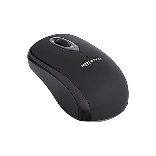 Amazon Basics Wireless Computer Mouse with USB Nano Receiver - Black