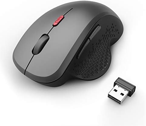IFYOO Q3 2.4G Ergonomic Wireless Mouse with USB Nano Receiver for Laptop / Notebook, PC Computer, for Winodws(10/8/7/XP), Linux, 6 Buttons, 800/1200/1600 DPI - [Black]