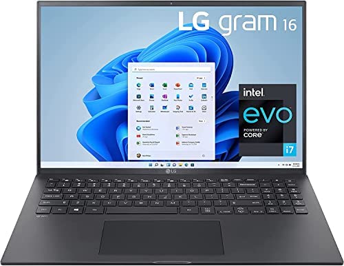 LG Gram 16Z90P Laptop 16" IPS Ultra-Lightweight, (2560 x 1600), Intel Evo 11th gen Core i7, 16GB RAM, 256GB SSD, Upgradeable Windows 10 Home, Alexa Built-in, 2X USB-C, HDMI, USB-A - Black