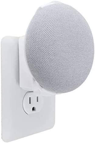The Nest Mini Easy Genie Mount 2nd Gen 2019: The Simplest and Cleanest Outlet Wall Mount Hanger Stand for New Google Nest Mini - No Cord Wrapping Required - Designed in USA (White)
