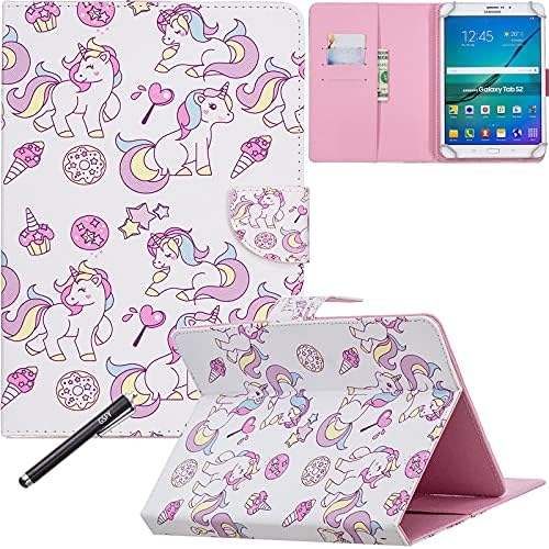 Universal Case for 9-10.5'' Tablet, Newshine Colorful Wallet Stand Cover for iPad 9.7 2017/2018, iPad 2/3/4, Galaxy Tab A 10.1, Amazon Fire HD 10 and Other 9.7 10.1 10.5 Models - Icecream Unicorn