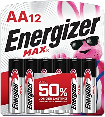 Energizer E91BW12EM AA Batteries (12 Count), Double A Max Alkaline Battery